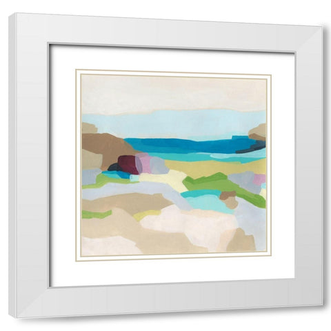Pebble Valley I White Modern Wood Framed Art Print with Double Matting by Vess, June Erica