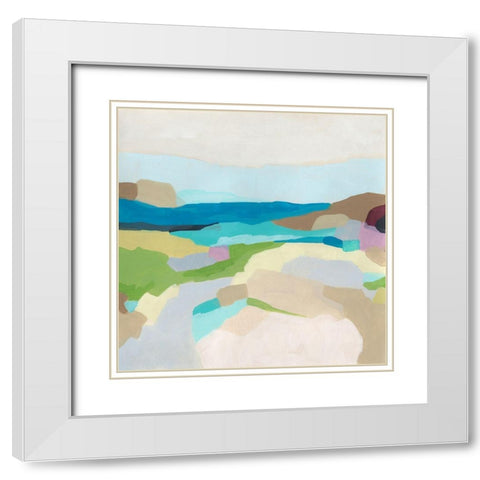Pebble Valley II White Modern Wood Framed Art Print with Double Matting by Vess, June Erica