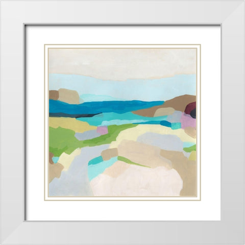 Pebble Valley II White Modern Wood Framed Art Print with Double Matting by Vess, June Erica