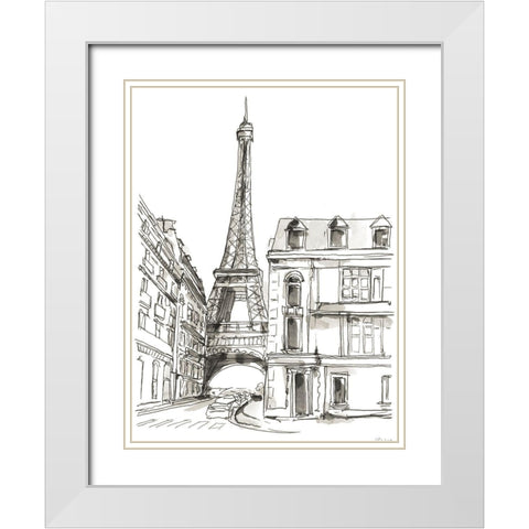 Pen and Ink Travel Studies I White Modern Wood Framed Art Print with Double Matting by Harper, Ethan