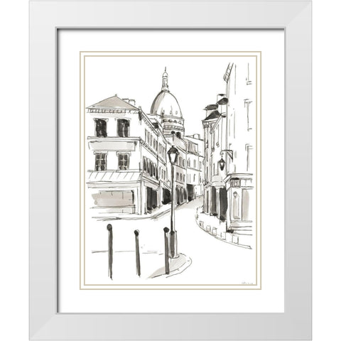 Pen and Ink Travel Studies IV White Modern Wood Framed Art Print with Double Matting by Harper, Ethan