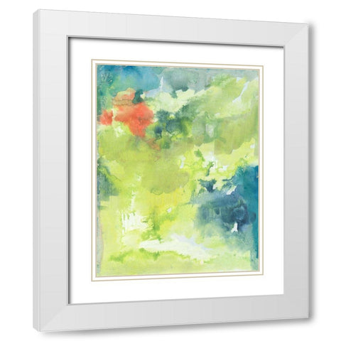 The Flowering II White Modern Wood Framed Art Print with Double Matting by Combs, Joyce