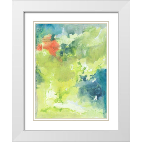 The Flowering II White Modern Wood Framed Art Print with Double Matting by Combs, Joyce