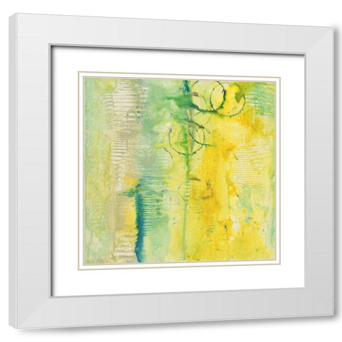 Oriental Figures III White Modern Wood Framed Art Print with Double Matting by Combs, Joyce