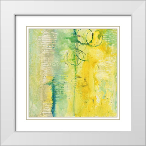 Oriental Figures III White Modern Wood Framed Art Print with Double Matting by Combs, Joyce