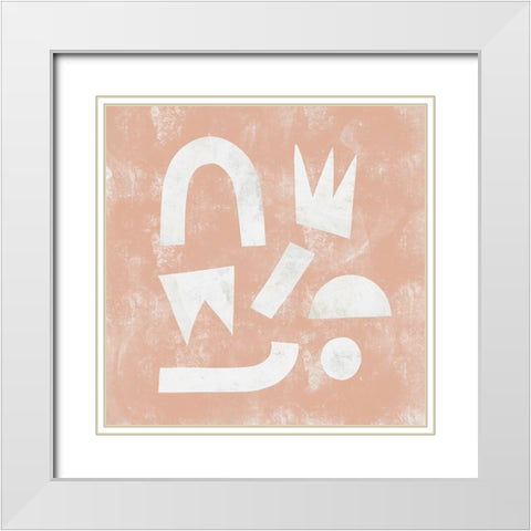Pink Ratio I White Modern Wood Framed Art Print with Double Matting by Scarvey, Emma