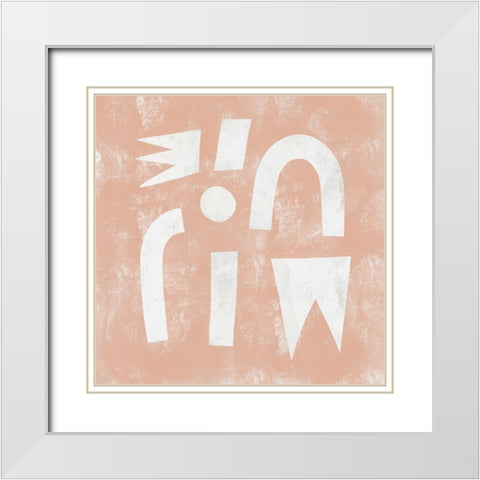 Pink Ratio II White Modern Wood Framed Art Print with Double Matting by Scarvey, Emma