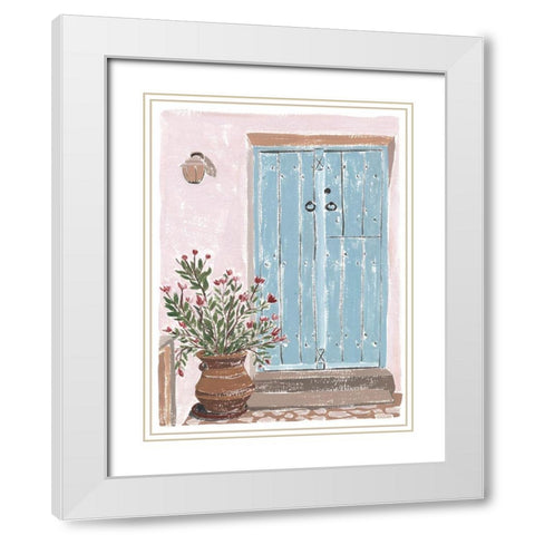 Front Entrance I White Modern Wood Framed Art Print with Double Matting by Wang, Melissa