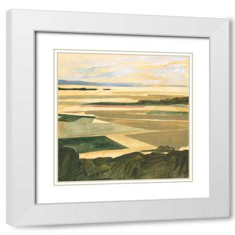 Golden Farmland I White Modern Wood Framed Art Print with Double Matting by Borges, Victoria