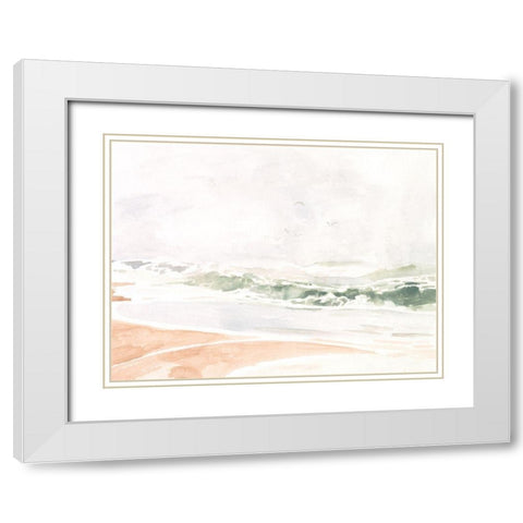 Sandy Surf II White Modern Wood Framed Art Print with Double Matting by Borges, Victoria