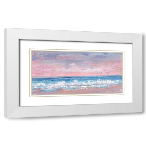 Coastal Pink Horizon I White Modern Wood Framed Art Print with Double Matting by OToole, Tim