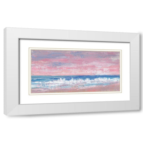 Coastal Pink Horizon II White Modern Wood Framed Art Print with Double Matting by OToole, Tim
