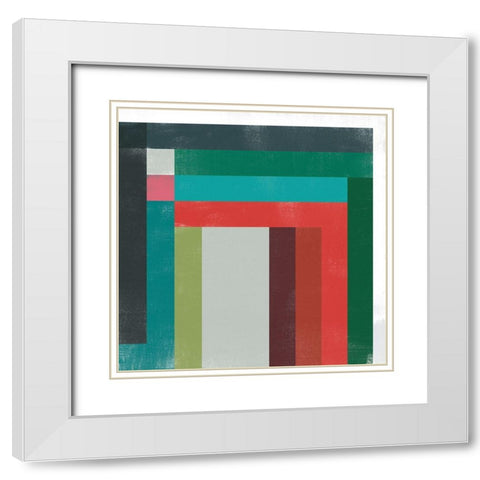 Rainbow Prism VI White Modern Wood Framed Art Print with Double Matting by Vess, June Erica
