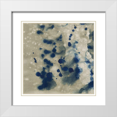 Indigo Fusion I White Modern Wood Framed Art Print with Double Matting by Binder, Vanessa