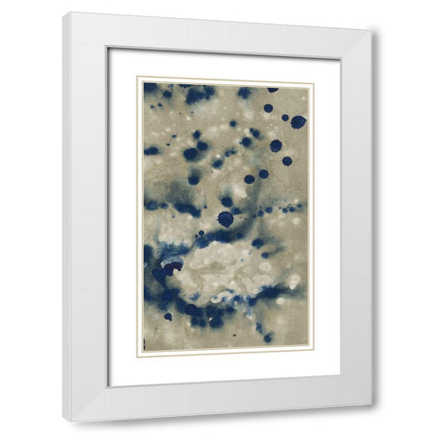 Indigo Fusion V White Modern Wood Framed Art Print with Double Matting by Binder, Vanessa