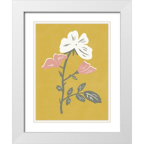 Blossom Bud I White Modern Wood Framed Art Print with Double Matting by Wang, Melissa