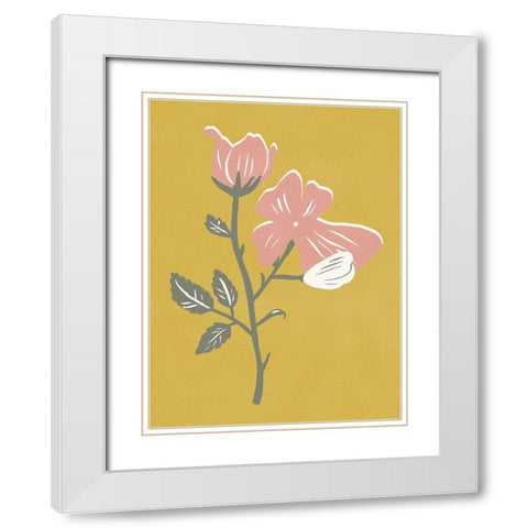 Blossom Bud II White Modern Wood Framed Art Print with Double Matting by Wang, Melissa