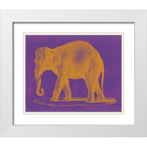 Safari Pop II White Modern Wood Framed Art Print with Double Matting by Studio W