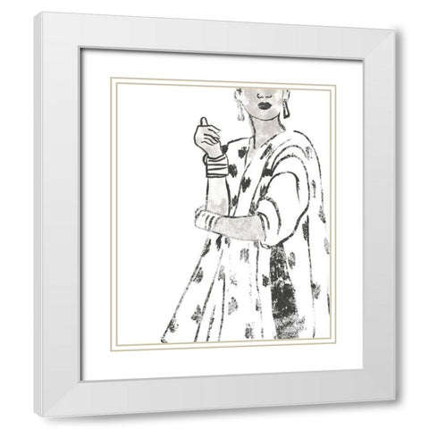 Fashion Plate Power II White Modern Wood Framed Art Print with Double Matting by Vess, June Erica