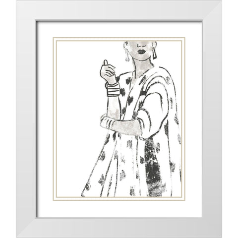 Fashion Plate Power II White Modern Wood Framed Art Print with Double Matting by Vess, June Erica