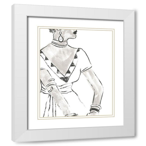 Fashion Plate Power III White Modern Wood Framed Art Print with Double Matting by Vess, June Erica