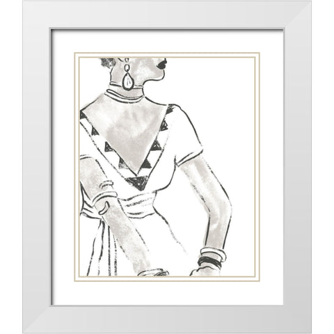 Fashion Plate Power III White Modern Wood Framed Art Print with Double Matting by Vess, June Erica