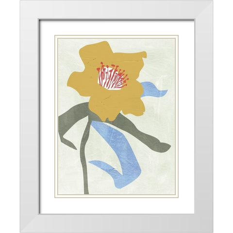 Lenten Rose I White Modern Wood Framed Art Print with Double Matting by Wang, Melissa