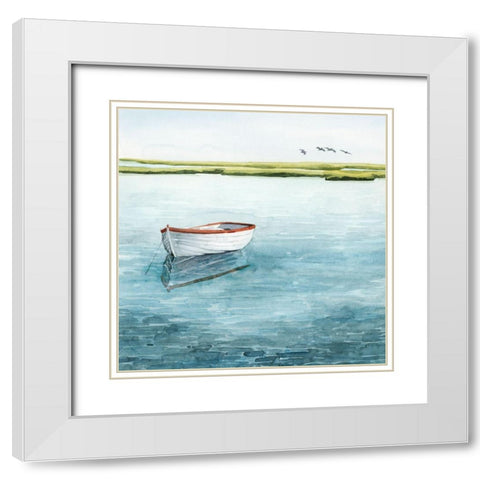 Anchored Bay I White Modern Wood Framed Art Print with Double Matting by Popp, Grace