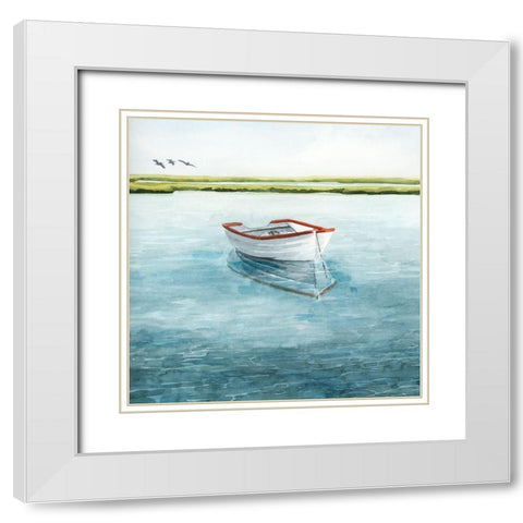 Anchored Bay II White Modern Wood Framed Art Print with Double Matting by Popp, Grace