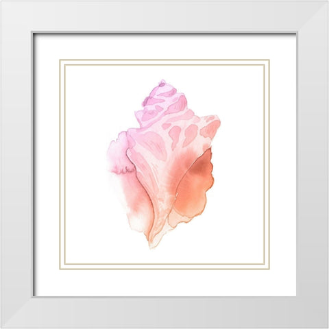 Sunset Conch I White Modern Wood Framed Art Print with Double Matting by Green, Jacob