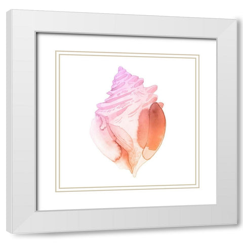 Sunset Conch II White Modern Wood Framed Art Print with Double Matting by Green, Jacob