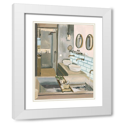 Stealing Moments II White Modern Wood Framed Art Print with Double Matting by Wang, Melissa