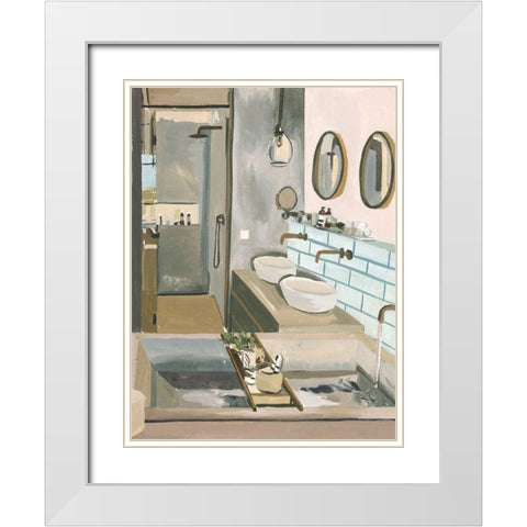 Stealing Moments II White Modern Wood Framed Art Print with Double Matting by Wang, Melissa