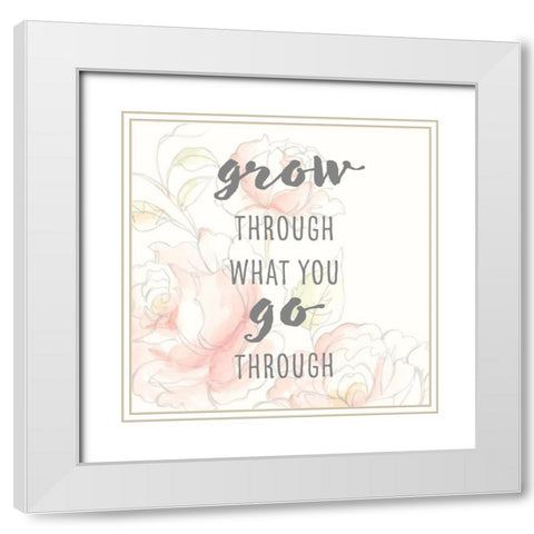 Grow Through I White Modern Wood Framed Art Print with Double Matting by Studio W