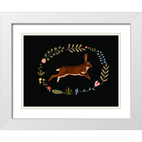 Critters and Foliage II White Modern Wood Framed Art Print with Double Matting by Borges, Victoria