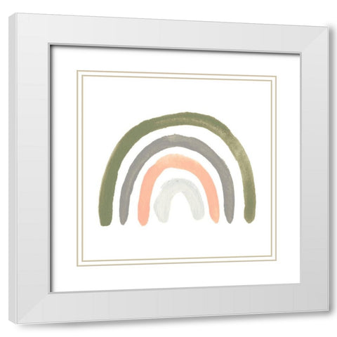 Sweet Rainbow V White Modern Wood Framed Art Print with Double Matting by Vess, June Erica