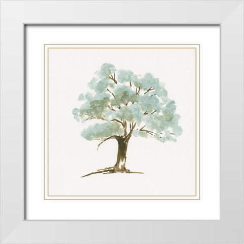 Mint Tree I White Modern Wood Framed Art Print with Double Matting by Goldberger, Jennifer