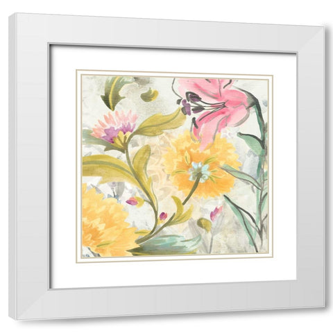 Garden al Fresco I White Modern Wood Framed Art Print with Double Matting by Vess, June Erica