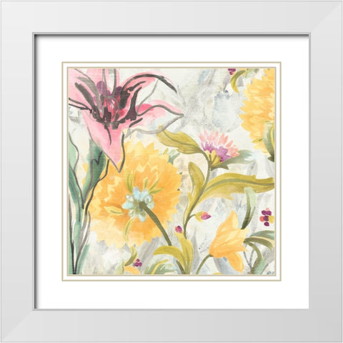 Garden al Fresco II White Modern Wood Framed Art Print with Double Matting by Vess, June Erica