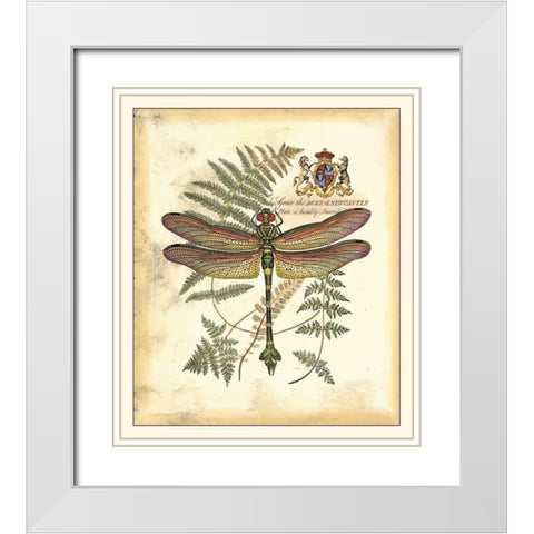 Regal Dragonfly III White Modern Wood Framed Art Print with Double Matting by Vision Studio