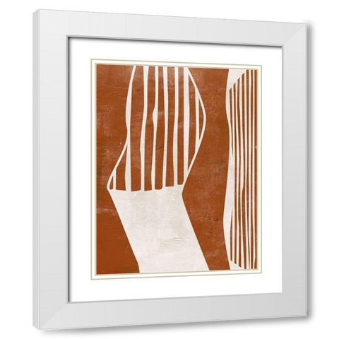 Indian Field II White Modern Wood Framed Art Print with Double Matting by Wang, Melissa