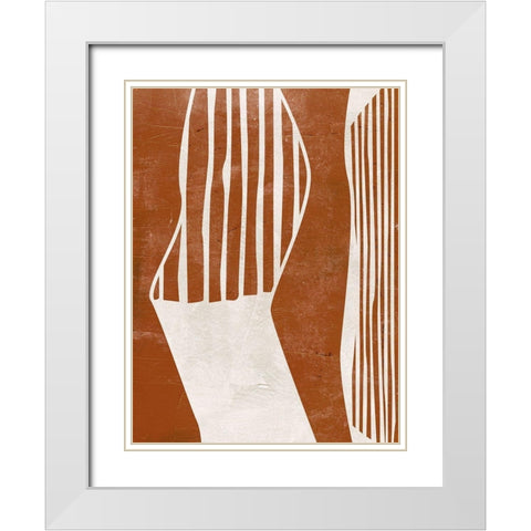 Indian Field II White Modern Wood Framed Art Print with Double Matting by Wang, Melissa