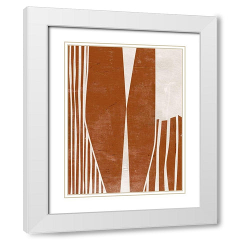 Indian Field III White Modern Wood Framed Art Print with Double Matting by Wang, Melissa