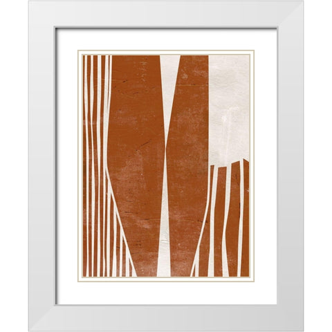 Indian Field III White Modern Wood Framed Art Print with Double Matting by Wang, Melissa