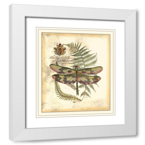 Regal Dragonfly IV White Modern Wood Framed Art Print with Double Matting by Vision Studio