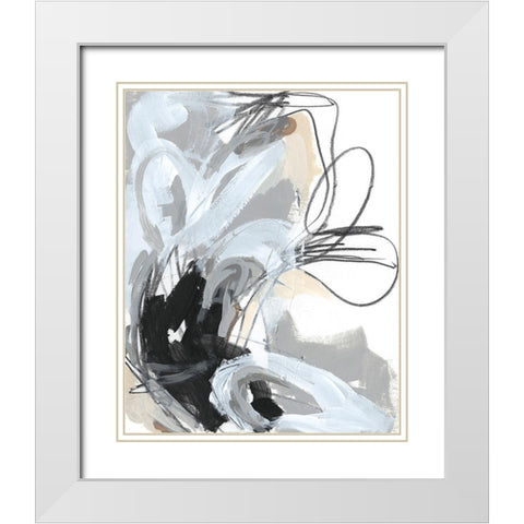 Tangled Threads V White Modern Wood Framed Art Print with Double Matting by Vess, June Erica