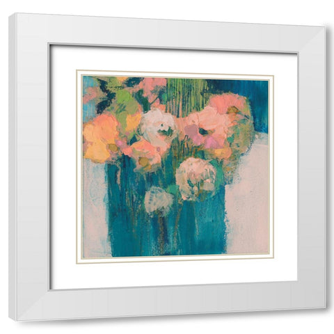 Posy II White Modern Wood Framed Art Print with Double Matting by Jachimiec, Sue