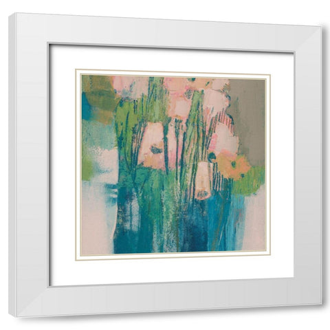 Posy V White Modern Wood Framed Art Print with Double Matting by Jachimiec, Sue