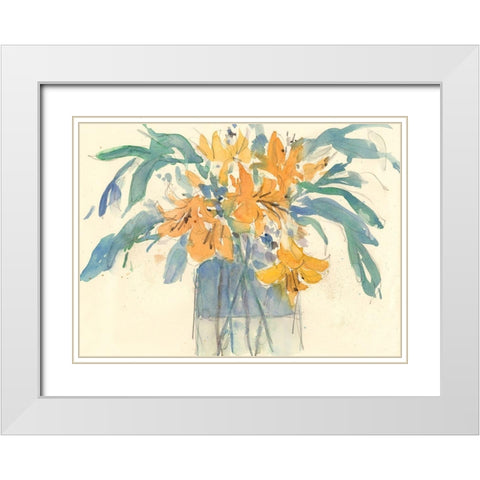 Day Lily Moment I White Modern Wood Framed Art Print with Double Matting by Dixon, Samuel