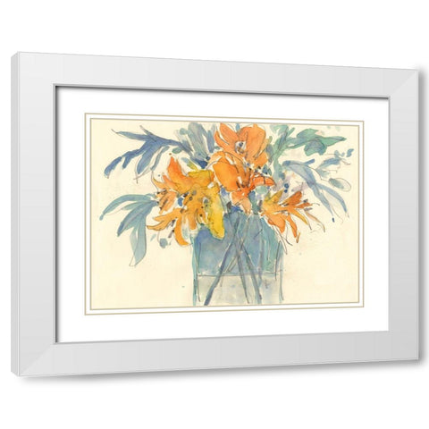 Day Lily Moment II White Modern Wood Framed Art Print with Double Matting by Dixon, Samuel